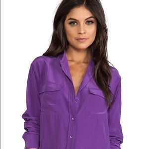 Bright Purple Equipment Signature Silk Shirt